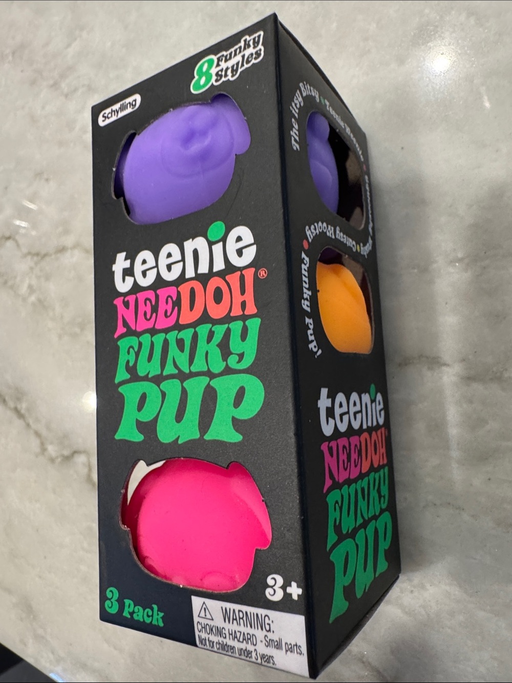 Teenie Needoh Funky Pup 3-Pack Kids Toy - Purple, Orange, Pink